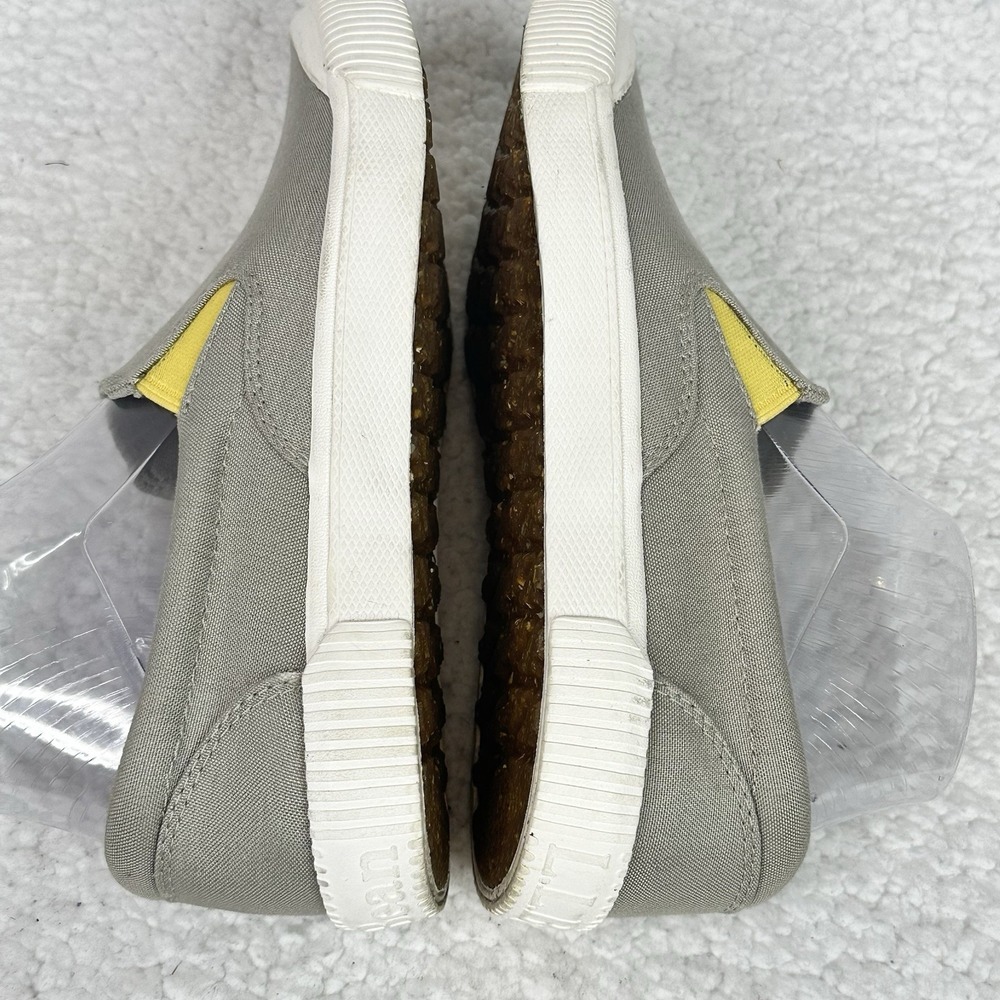 L.L.Bean ECO Woods Canvas Slip-On Shoes Gray Yellow Womens Size 6 Comfort Casual - Picture 5 of 9